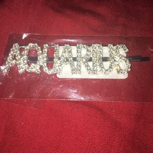Diamond Aquarius Horoscope Hair Clip